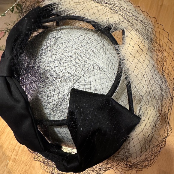 Vintage Womens Fascinator Hat 50s Fur Headband Netting Costume Display - Picture 3 of 5